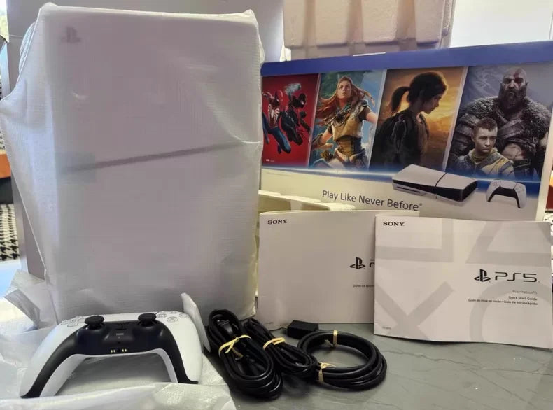 For Slim Console SSD Ultra High Speed 4K 120Hz Ray Tracing 3D Audio Wired DualSense Controller New Design Global Version