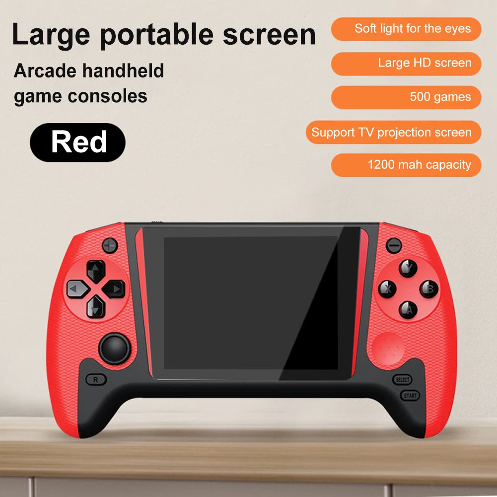 Portable Game Console 3.5inch LCD Screen Built-in 500 Games Nostalgic Game Console TV Connect for Kids Adults for Single Player