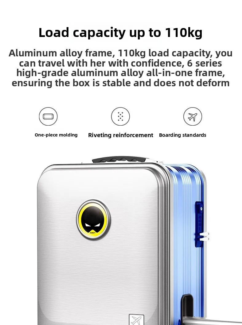 Electric suitcase can be boarded, smart cycling suitcase 20-inch trolley case can seat adults and children's transportation