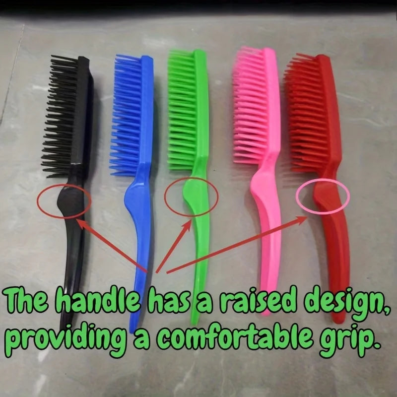 2Pcs Heavy-Duty Hair Brush Set | Salon-Style Massager & Ergonomic Grip | for Frequent Styling Needs | Wet/Dry Use Multicolor Kit