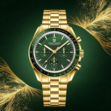 PAGANI DESIGN Moon Men's Watches Gold Luxury Quartz Watch Men Speed Sports Chronograph AR Sapphire Waterproof Luminous Man Gift
