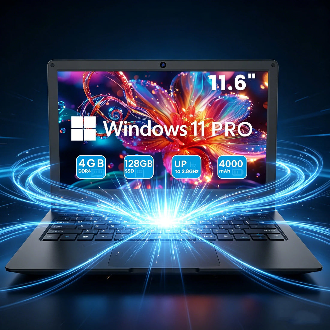 11.6" Laptop for Office & Online Learning — N4000, 4GB+64GB, Bluetooth & WiFi