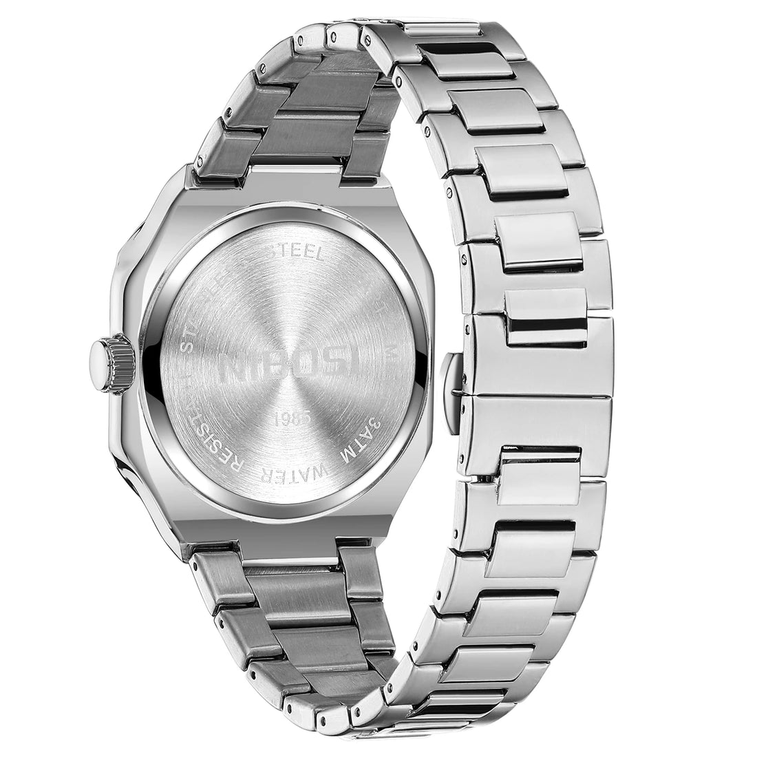 NIBOSI Square Fashion Man Wristwatch Waterproof Luminous Date Week Quartz Men's Watches Stainless Steel Luxury Men Watch Reloj