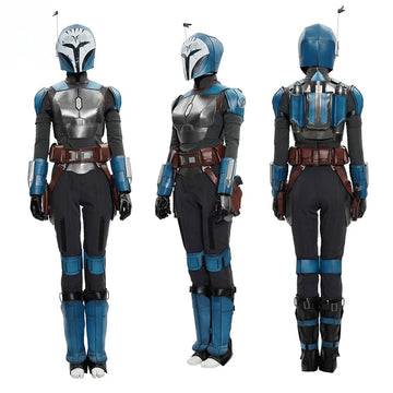 Bo-Katan Kryze Cosplay Costume Women Bo-Katan Leather Armor Suit with Helmet Superhero Halloween Party Outfits