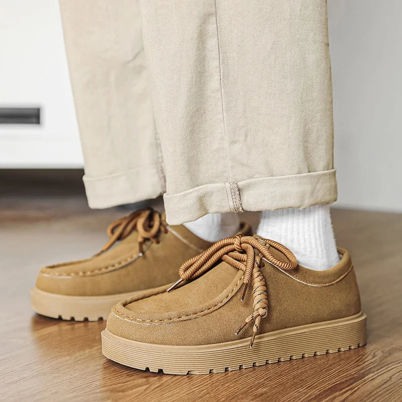 Men's Retro Brown Platform Loafers