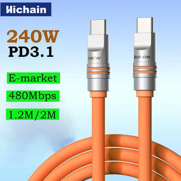 Hichain PD240W USB-C Fast Charging Cable — Liquid Silicone, 1.2M & 2M