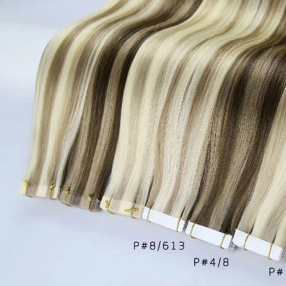 Newly 18'' Long Human Hair Extension Women Tape Ins Natural Tape In Hair Extensions Human Hair Gorgeous Seamless Weft Adhesive