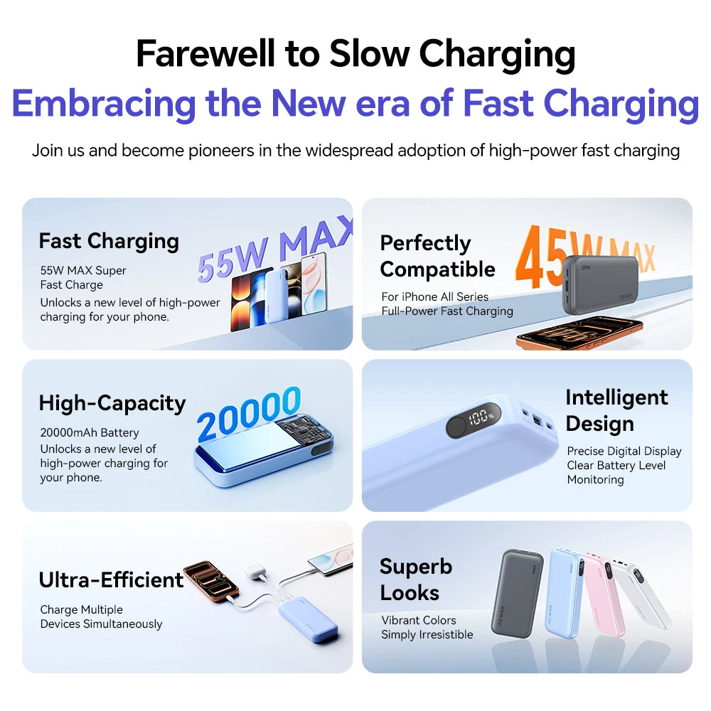 Zime Z1Y Smart Portable Power Bank — Fast Charging for iPhone, Tablet & Laptop