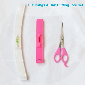 DIY Hair Cutting Tool Set, Bangs & Hair Trimming Kit with Level Clips & Scissors for Home Hair Styling