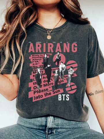 2026 Kpop Korean boy band World Tour Graphic T-Shirt pure cotton Short Sleeve Trendy Casual Clothing Y2K comfortable Loose shirt