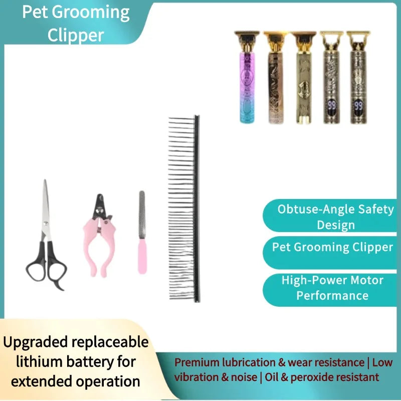 Veterinary Grooming Clipper - Heavy-Duty Dog & Cat Hair Trimmer Kit for Pet Clinics & Grooming Salons