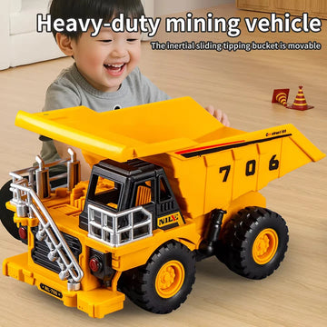 1pcs Mini Children Inertia Car Toy Simulation Mining Engineering Car Toy Model Creative  Games Pull Back Car Mining Car Boy Gift