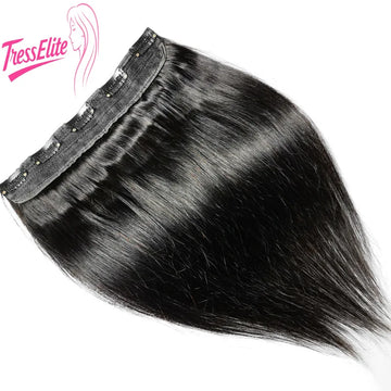 Clip in Human Hair Extensions for Women8-Piece Straight Long Hair Invisible Seamless Boost Volume Natural LookP4/27Color Durable