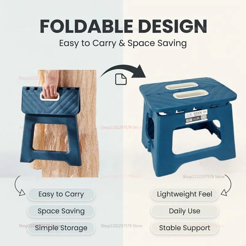 Outdoor Folding Stool Portable Household Plastic Small Stool Outdoor Fishing Camping Stool Stall Children Small Bench Gifts