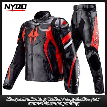 Men's Motorcycle Leather Riding Suit – Windproof Racing & Protection Jacket Series 2