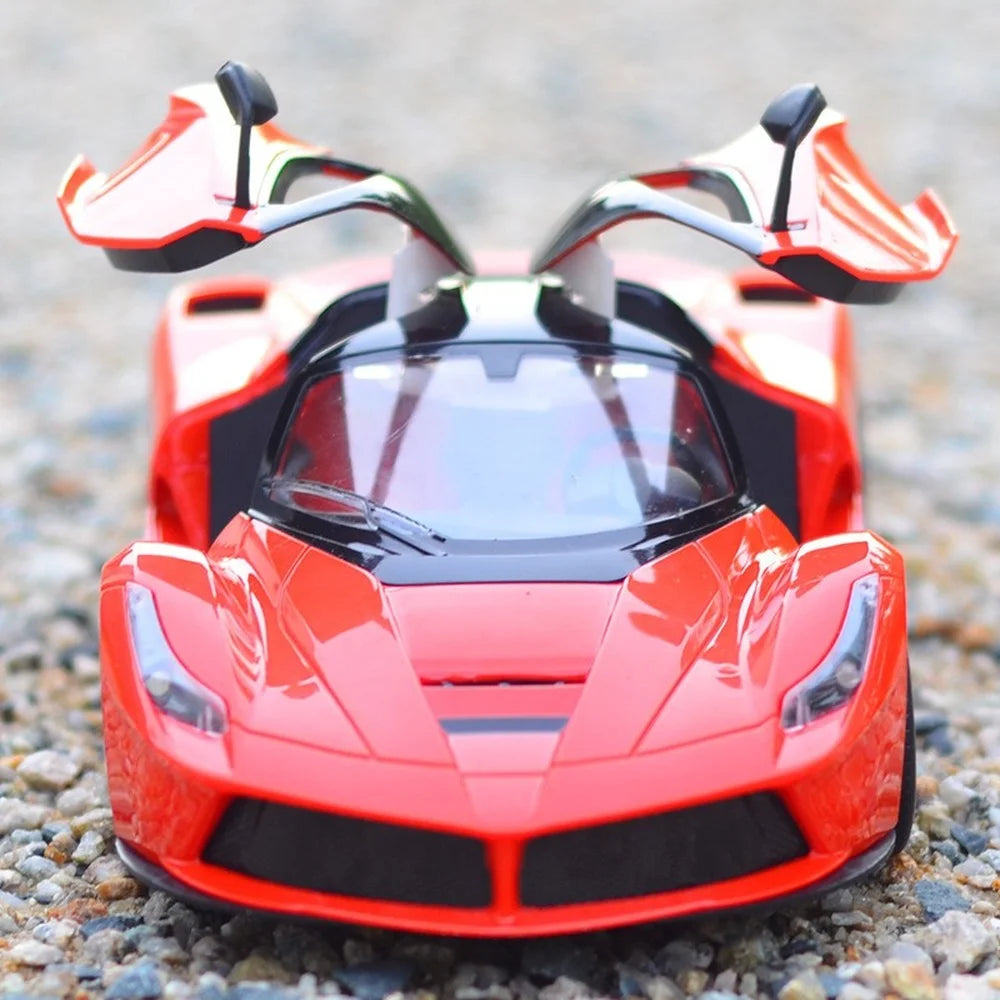 LARZACK 1:14 RC Car — Gravity Sensor or Key Control, LED Lights, Openable Doors