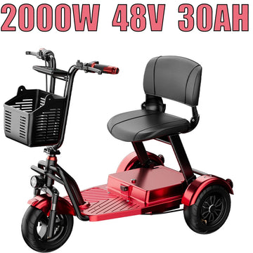 New Elderly Scooter 2000W48V30AH Lithium Battery Small Portable Electric Tricycle Folding Electric Scooter For Shopping Adult