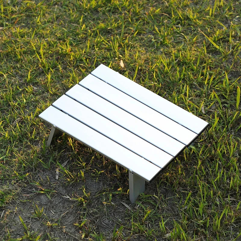 Lightweight Folding Outdoor Table, Aluminum Portable Mini Table for Backpacking, Fishing, Picnic, BBQ, Home Dining