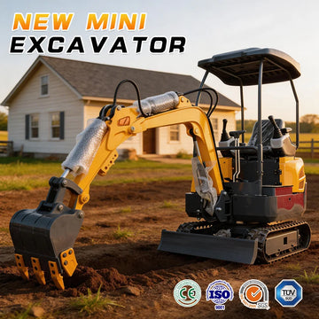 1.5-Ton Mini Crawler Excavator with Enclosed Cab — Kubota Engine, CE/EPA Euro 5