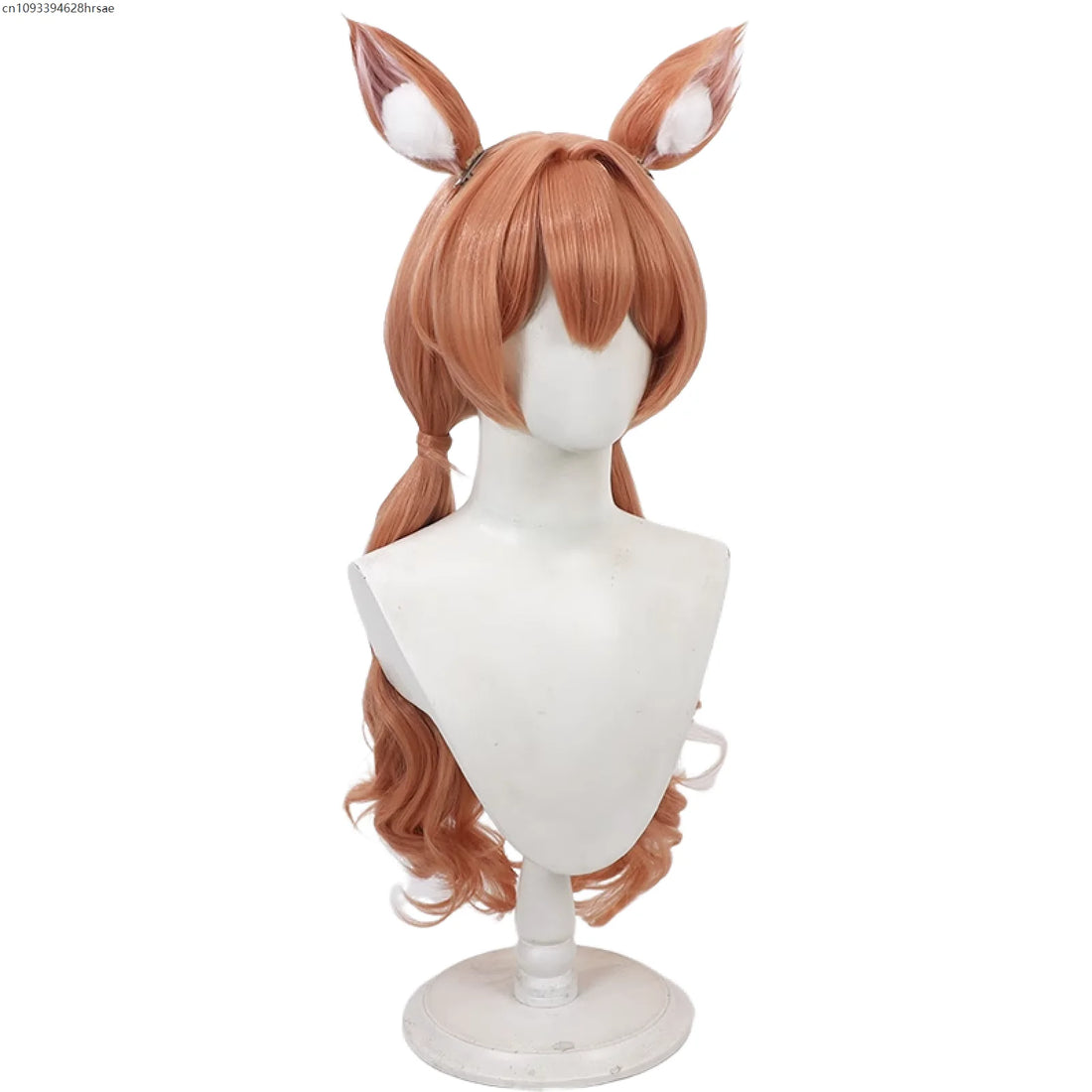 Anime Game Cosplay Costume Wigs 80cm Long Hair for Women Halloween Carnival Costume Props with Ear