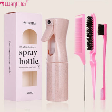 4pcs Hair Cutting Kit Professional Detangling Comb Styling Brush High Pressure Water Spray Bottle Salon Tools for Hairdressing