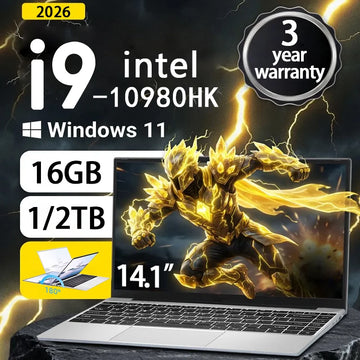 Ultra Slim 14.1" Laptop — Intel Core i9-10980HK, 16GB RAM, 2TB SSD, Windows 11 Pro