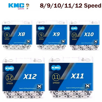 KMC X8 X9 X10 X11 X12 Road/MTB Bicycle Chain 8v 9v 10v 11v 12v 118L 126L Bike Chain e-biek with Quick-Link for SHIMANO SRAM