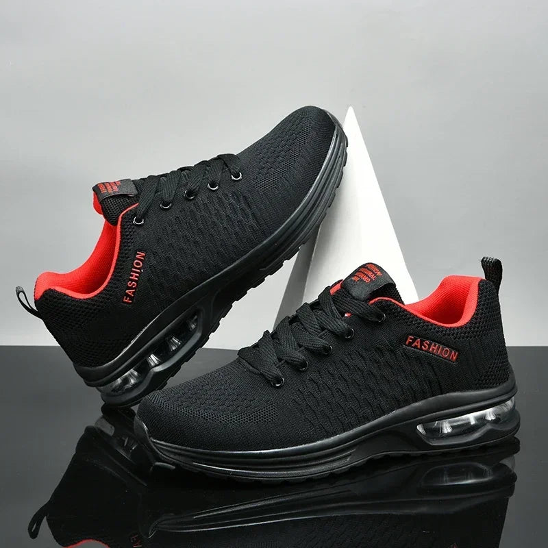 Men's Mesh Lace-Up Gym Jogging Sneakers — Lightweight Tennis Shoes