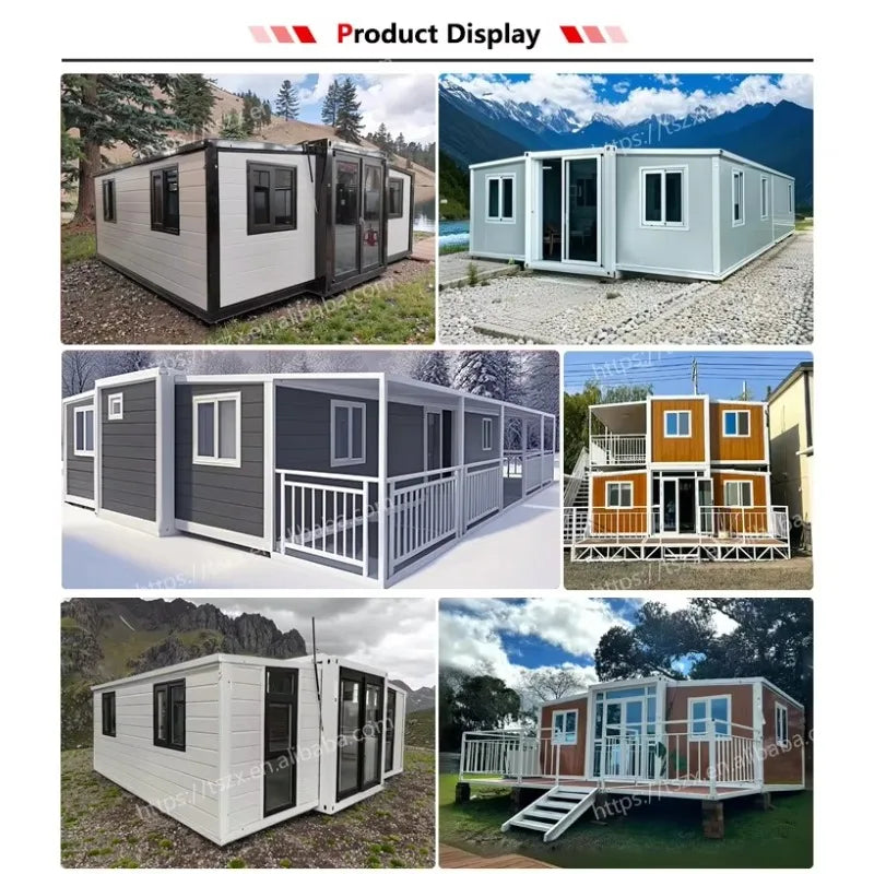 Fold Out House 20ft 40ft Prefab Portable Home Modular Expandable Mobile House 3 Bedroom Prefabricated Expandable Container House
