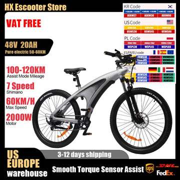 HX Q5 2000W Ebikes 57KM/H Electric Bicycle 27.5 Inch Adults Electric Bike Removable battery Electric E Bikes Mountain Ebike