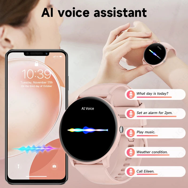 2025 reloj mujer Smart Watch 1.39 Inch Answer Make Call Message Sport Calories Watches DIY Dial Weather Forecast For Men Women
