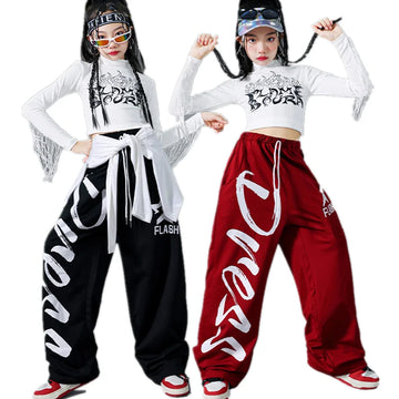 Korean Kids Dance Performance Clothings Outfits Boy Girl Fashion Streetwear y2k Street Clothes Set Children Hip-hop Costume Suit