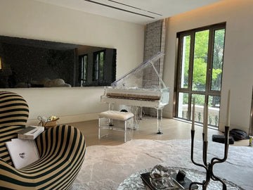 OEM ODM Grand Big Piano Latest Triangular Crystal Transparent Stage Home Professional Keyboard Playing Musical Instruments