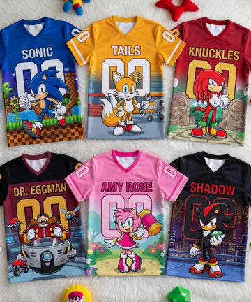 Sonic The Hedgehog Kids T Shirt Boys Girls Cartoon Print Short Sleeve Sport Jersey Children Summer Casual Tee Tops Adult T-shirt