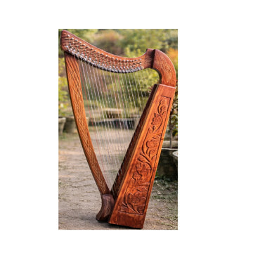 Custom Brand 22-String Irish Folk Musicals Bassoon Celtic Rosewood Lever Hand Engraved Design Traditional Style Perfect Musical