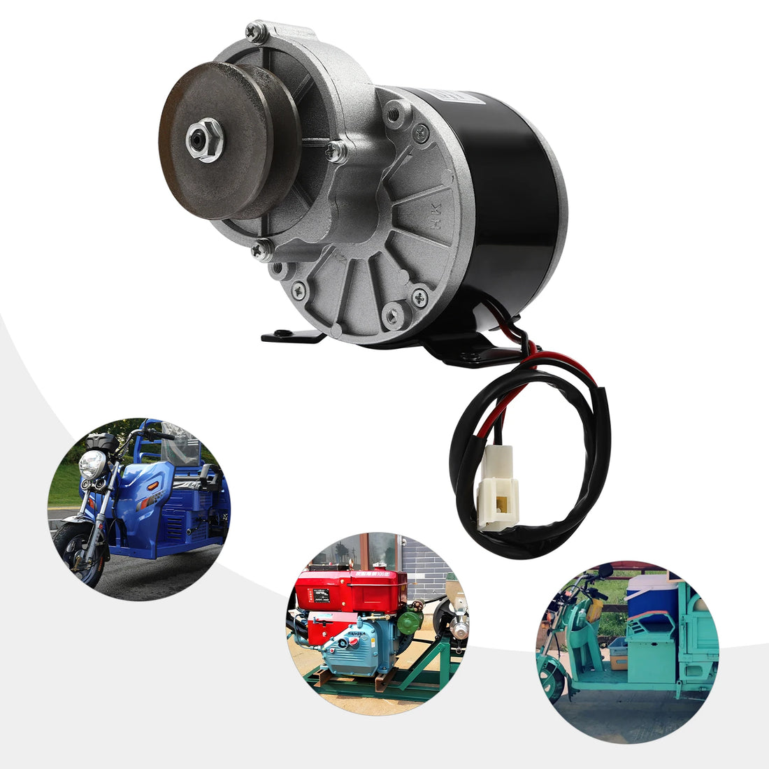 250W 36V Gear Reduction Electric Motor with Belt Pulley — For Scooters & E-Bikes