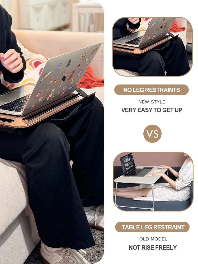 Portable Lazy Laptop Desk with iPad & Phone Slot — Bed, Sofa & Car
