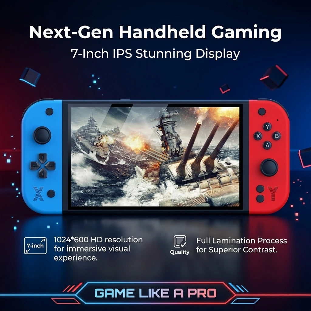New G90 Portable Arcade Game Console: A retro handheld gaming device featuring a high-definition display, a wide selection of cl
