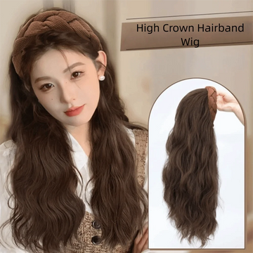 Cute Long Wavy Curly Headband Hair Extension U-Shape Hairpieces Synthetic Natural Fake Half Wig Women