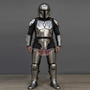 Medieval Handmade Mild Steel Mandalorian Knight Full Body Suit Plate Armor Wearable Costume European Warrior Renaissance Party