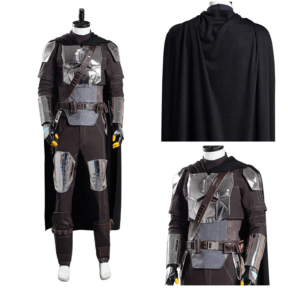 Movie Space Battle Din Djarin Cosplay Armor Version Suits Movie Bounty Hunter 2 Costume Fantasia Outfits Disguise Adult Men