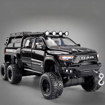 1:32 Dodge Tyrannosaurus Rex RAM 1500 TRX 6*6 Warlord Alloy Miniature Car Diecast Metal Scale Model Sound ＆ Light Kid Toy Car