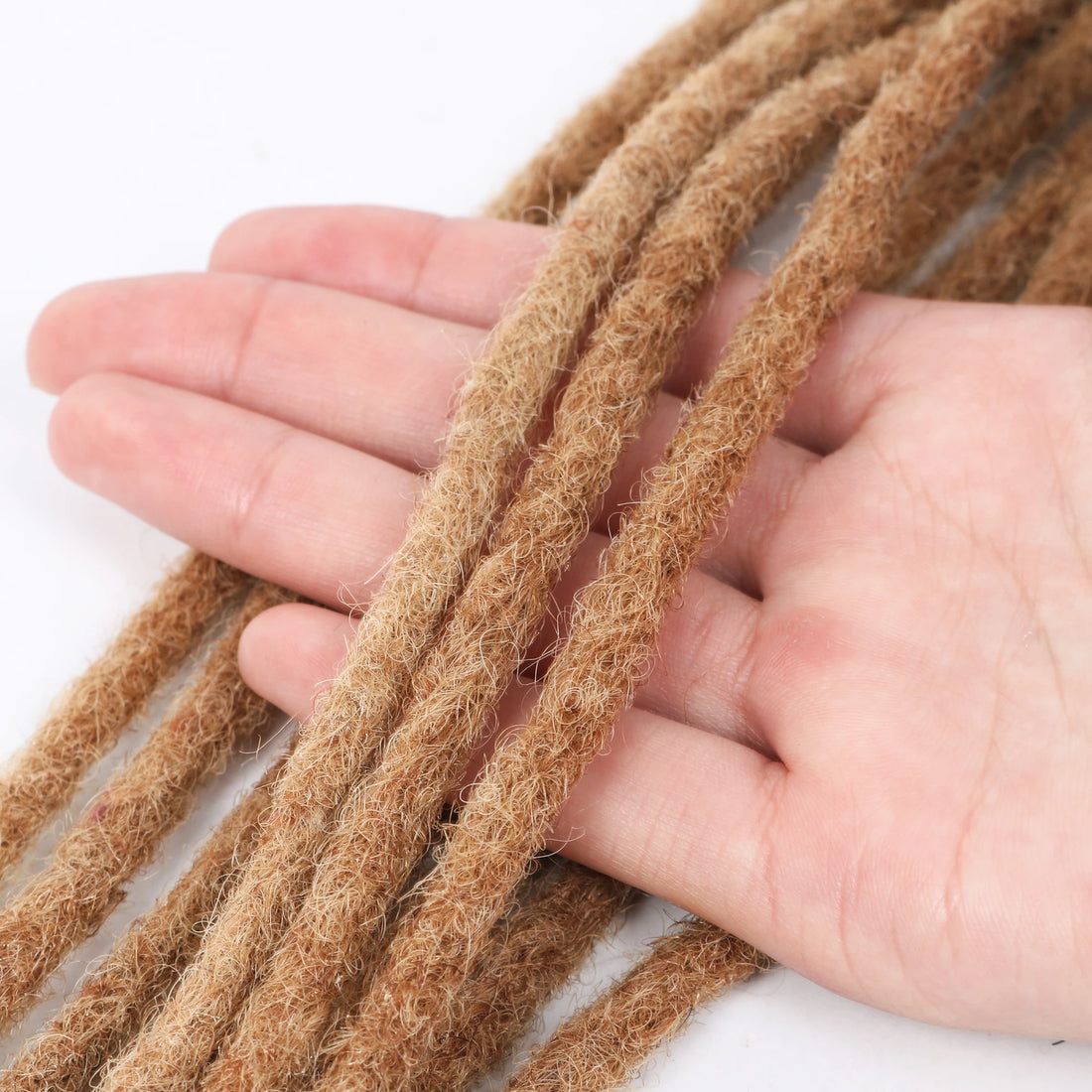 Natural Black Dreadlock Extensions Soft 100% Human Hair Locs Extensions For Women Men Full Handmade Permanent Locs