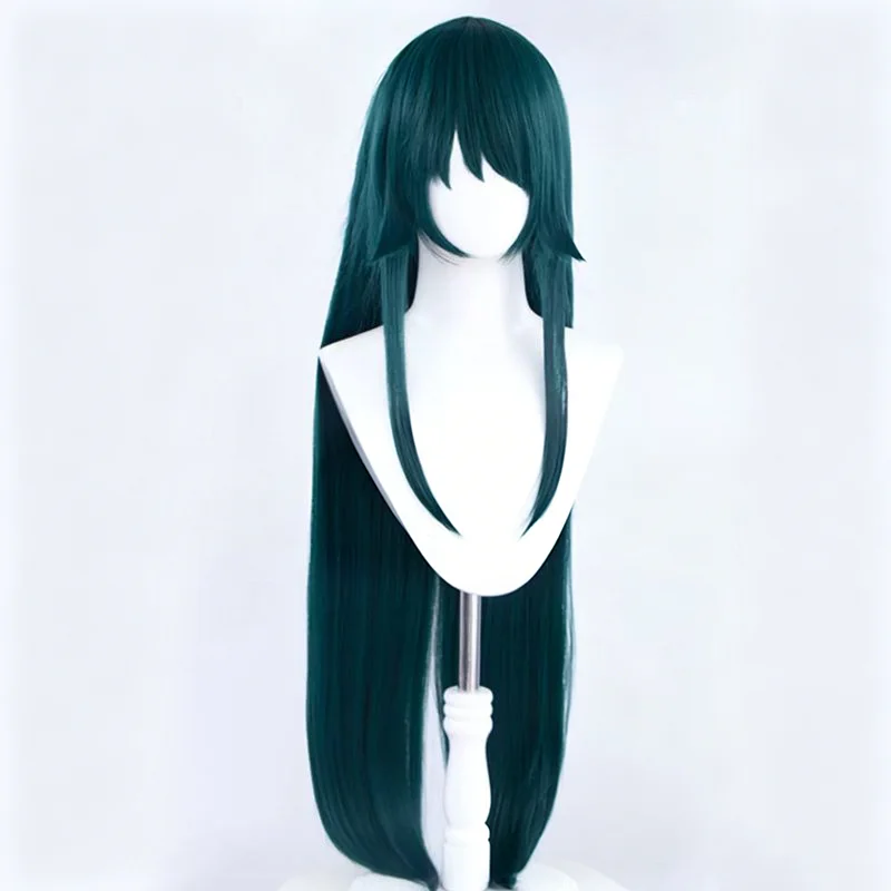 Game The Song Of Saya Adult For Women Cosplay Wig Long Straight Dark Green Hair Heat Resistant Synthetic Party Halloween Prop