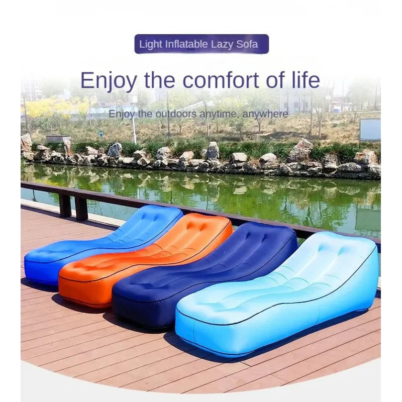 Outdoor Inflatable Sofa Boat, Amphibious Portable Lazy Inflatable Bed, Camping Music Festival Mattress Cushion, Leisure Vacation