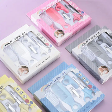 Baby Grooming Kit 6-Piece, Anti-Pinch Nail Clipper, Soft Hair Brush, Newborn Daily Care Comb, Great Helper for Mom