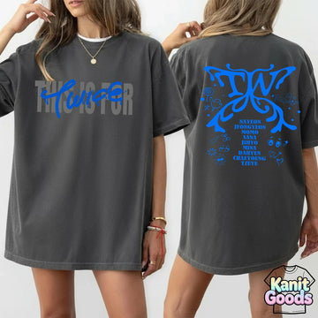 KPop TWICE This Is for World Tour Merch T-shirt Men and Women Summer Cotton Y2K Clothing Fashion Short Sleeved Tee Streetwear