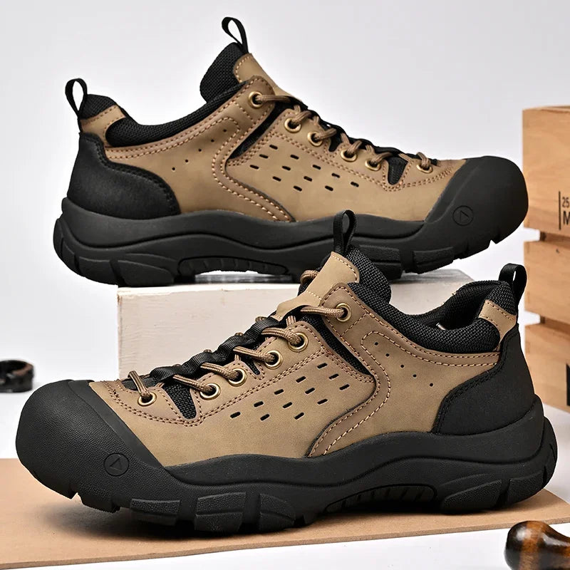 Men's Hiking Shoes Outdoor Anti Slip Luxury Man Leisure Climbing Shoes PU leather Thick Bottom Fashion Jogging Mens Shoes