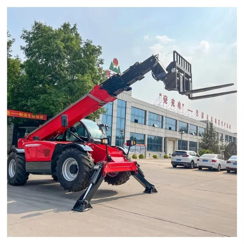 Strong Power 85hp Diesel Telescopic Handler 4 Ton 14m Reach Telehandler Forklift 4WD Rough Terrain Boom Lift Reach Truck