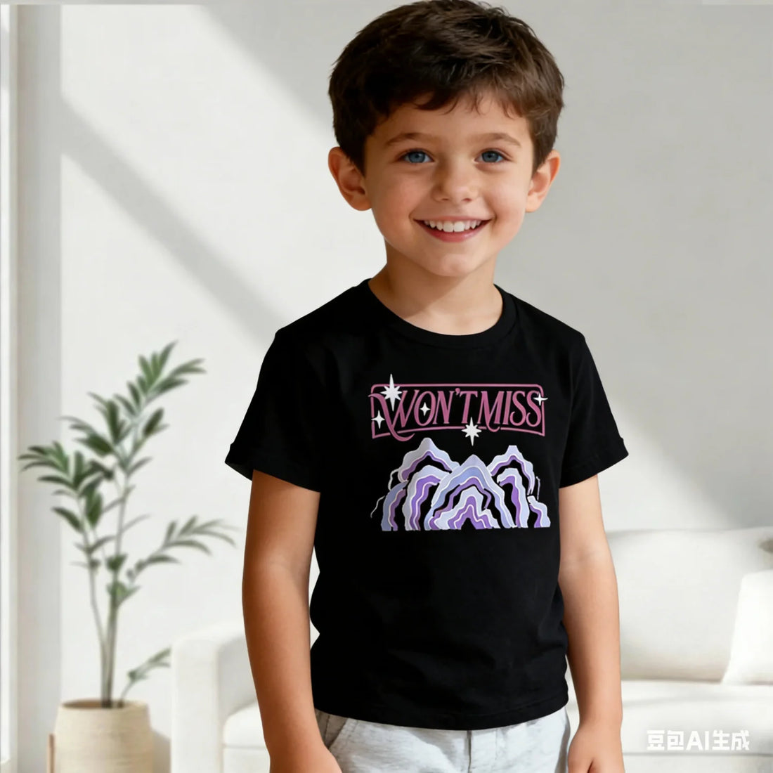 Fashionable K-POP Cartoon Graphic Print Short-Sleeve T-Shirt for Kid/Adlut,Suitable for Outdoor Activities And Everyday Wear